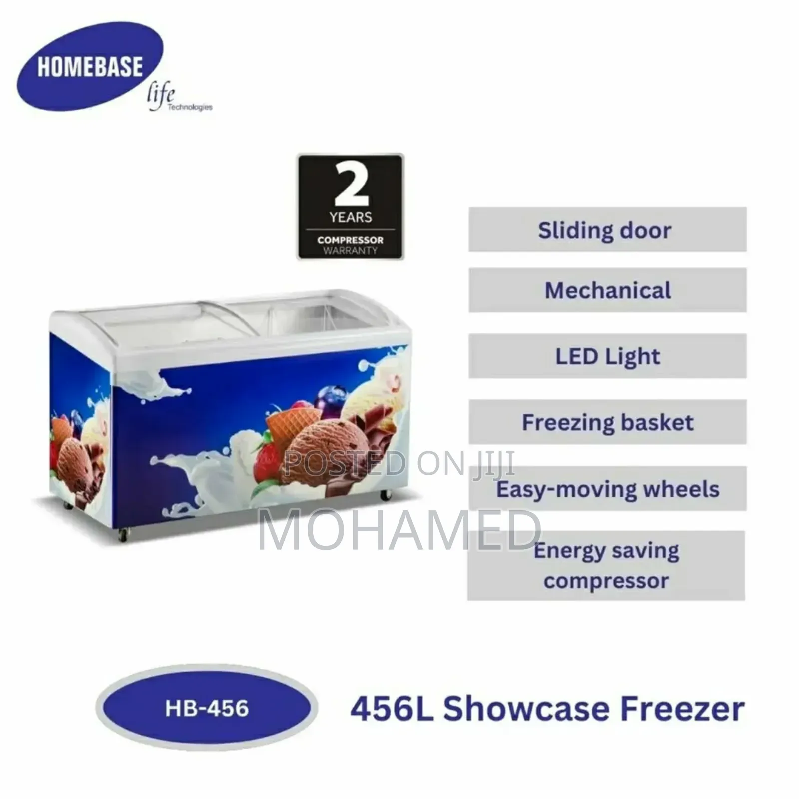 Homebase Showcase Freezer Lita 456