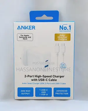 Anker Charger B2348k21 2port High Speed With 1.5m Cable 20w