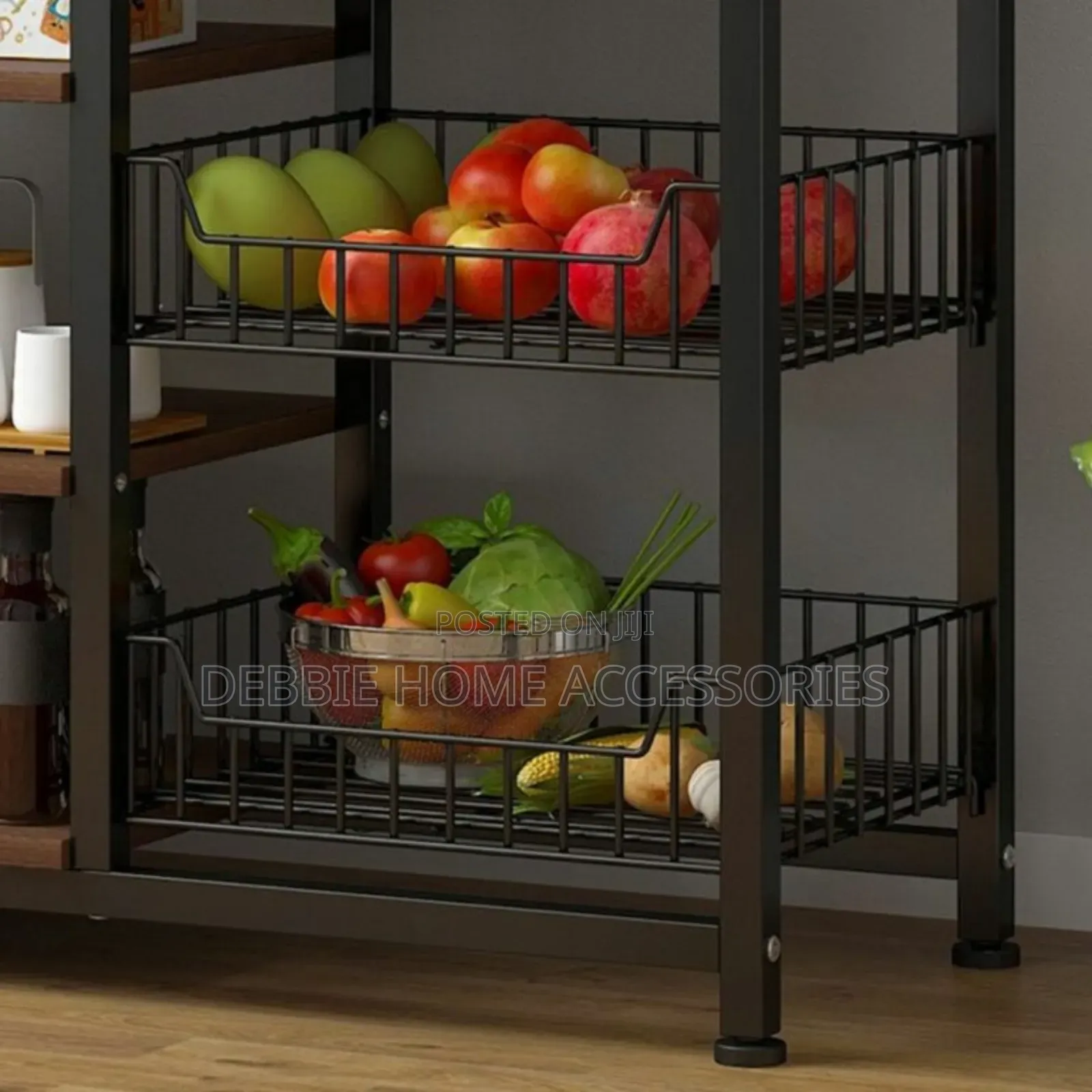 Multi-Layered Kitchen Storage Rack With Door Locker