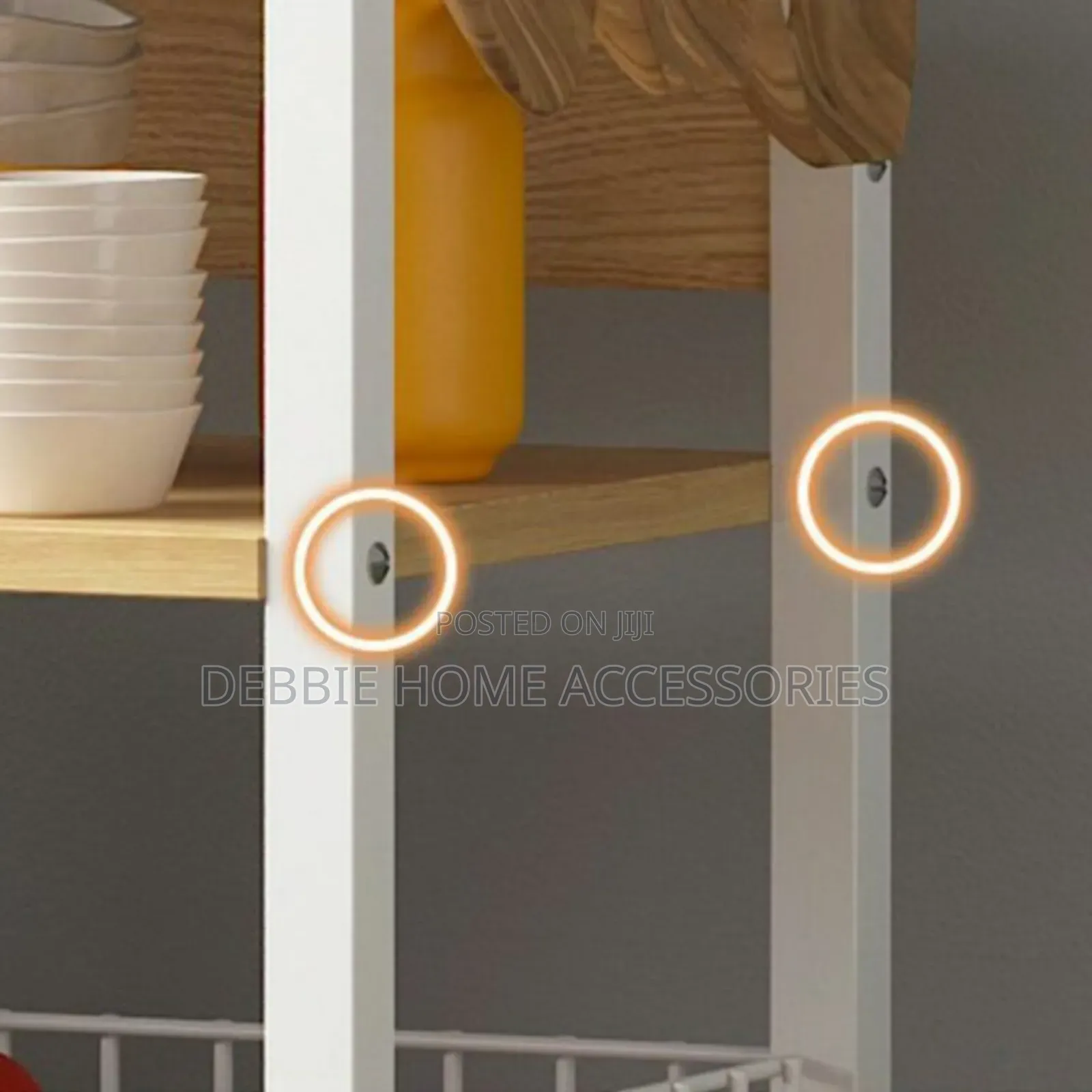 Multi-Layered Kitchen Storage Rack With Door Locker