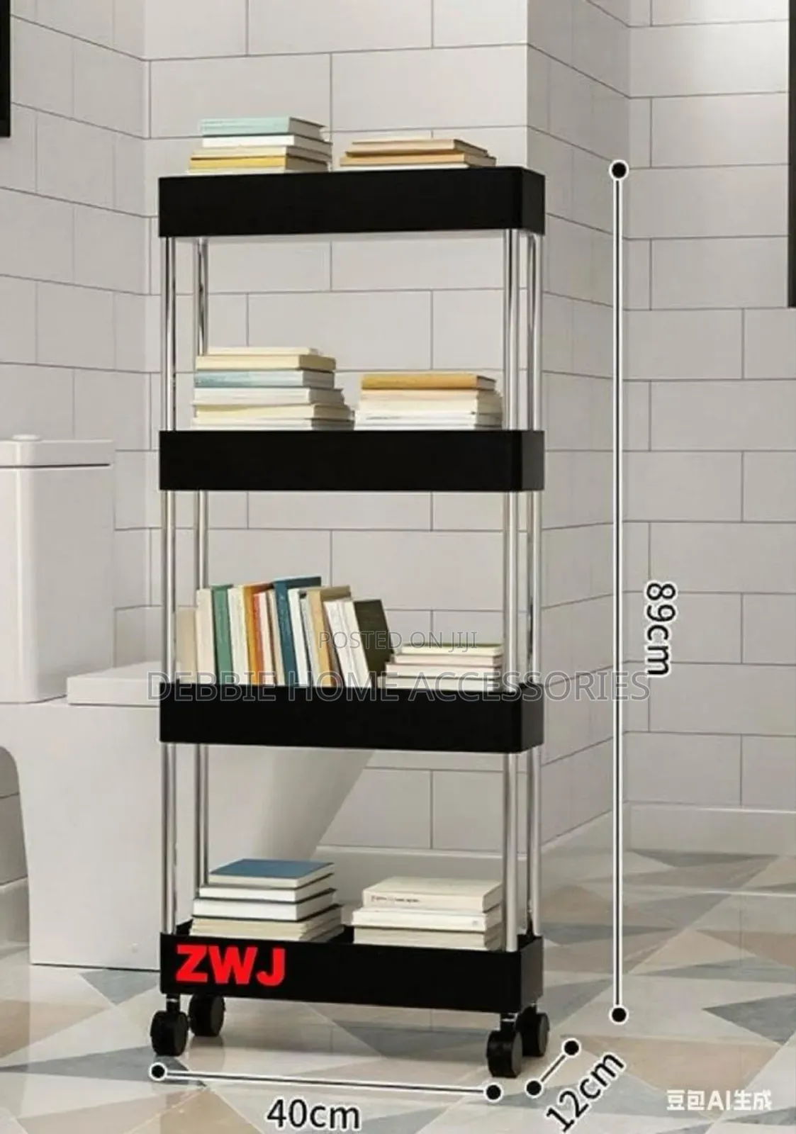 Tier Slim Bathroom Storage Organizer Cart With Wheels
