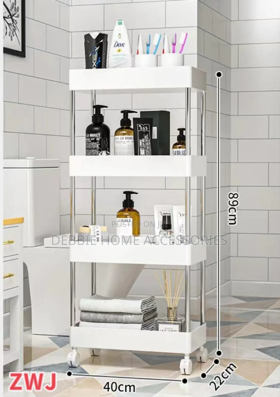 Tier Slim Bathroom Storage Organizer Cart With Wheels