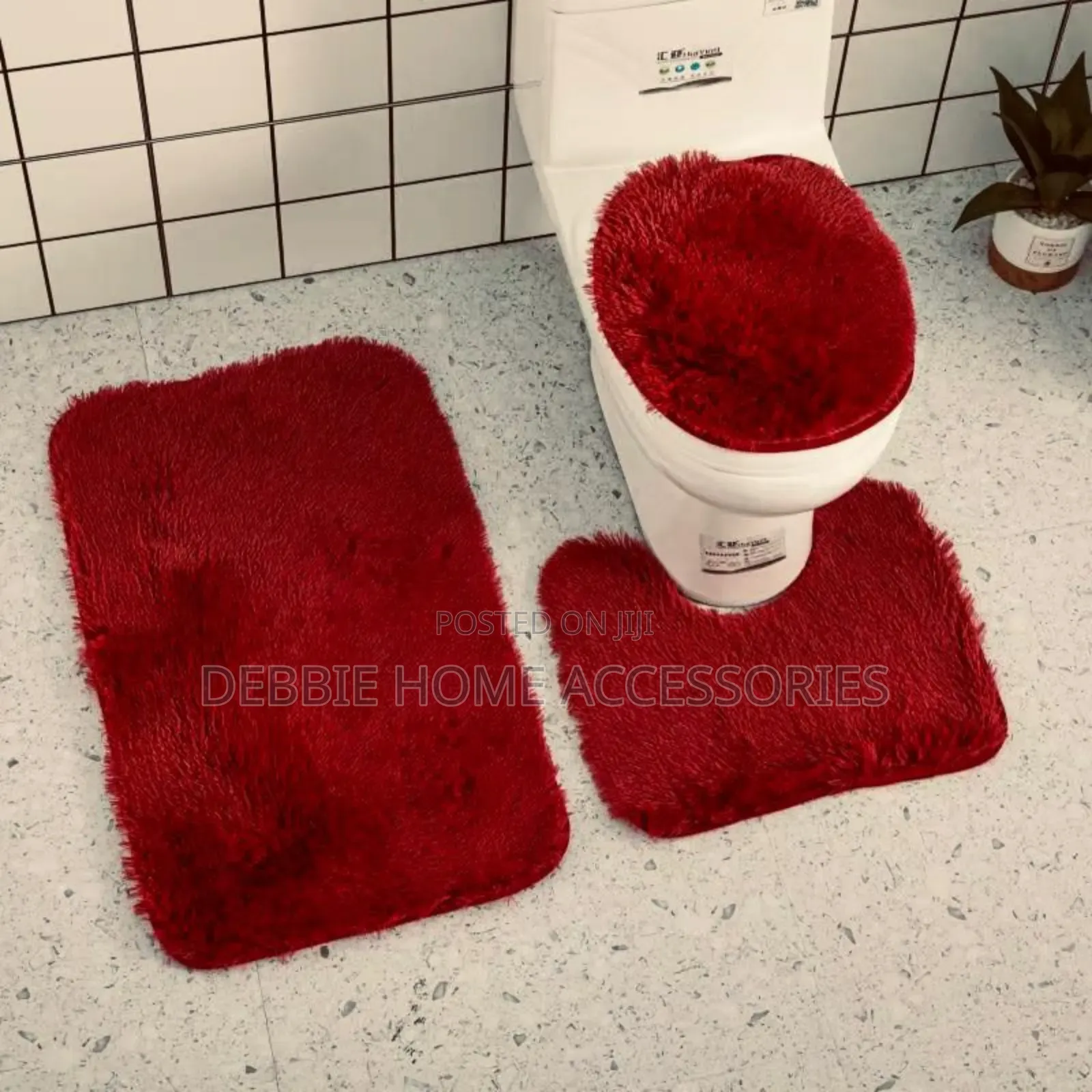 Three-Piece Bathroom Rug Set,