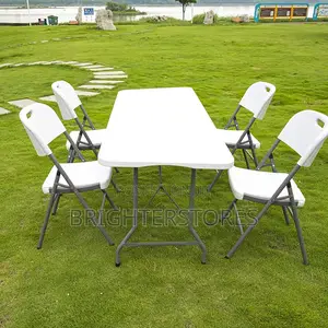 Folding White Table With 120cm 2-4 People Can Use