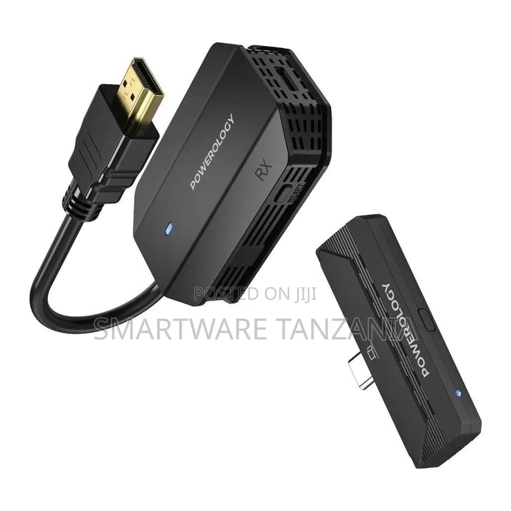 Powerology Wireless Hdmi Type-c Adapter Audio Video-black