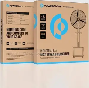 Powerology Industrial Fan Mist Spray Humidifier - Black