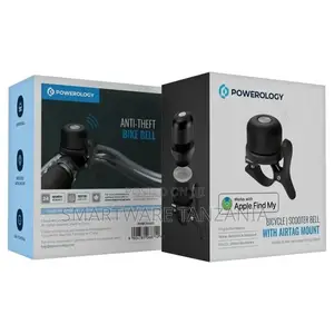 Powerology Bicycle Scooter Bell With Airtag Mount - Black