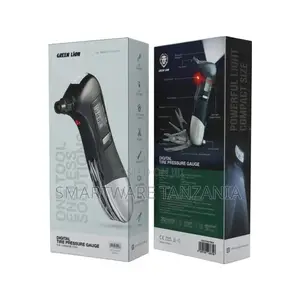 Green Lion Digital Tire Pressure Gauge 9 In 1 Rescue Tool - Black