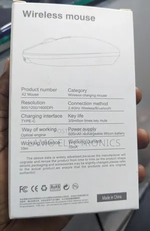 X2 Rechargeable Wireless Mouse With Bluetooth
