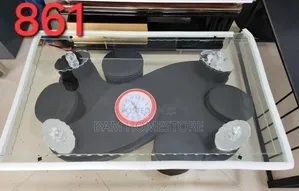 Modern Glass Top Coffee Table With Clock