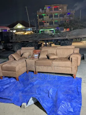 L Shape Sofa Brown Color