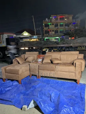 L Shape Sofa Brown Color