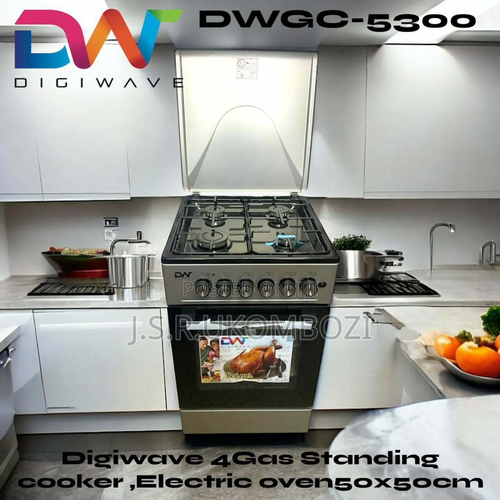 *Digiwave 4gas Standing Cooker 50x50cm