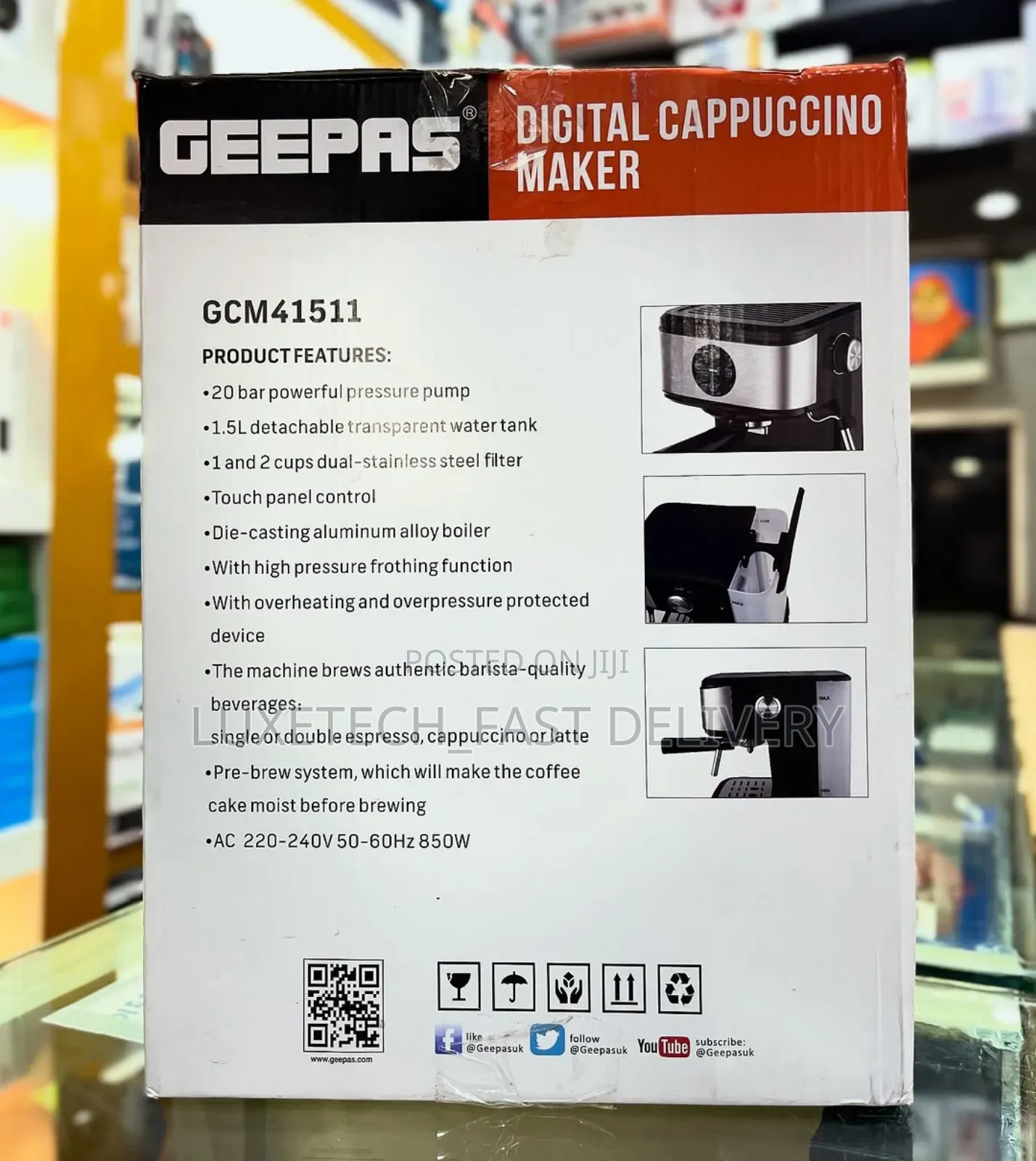 Geepas Gcm41511 Digital Cappuccino Maker 850w