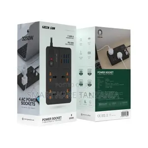 Green Lion Uk Power Socket 7 Usb-a Port 1 Pd Port - Black