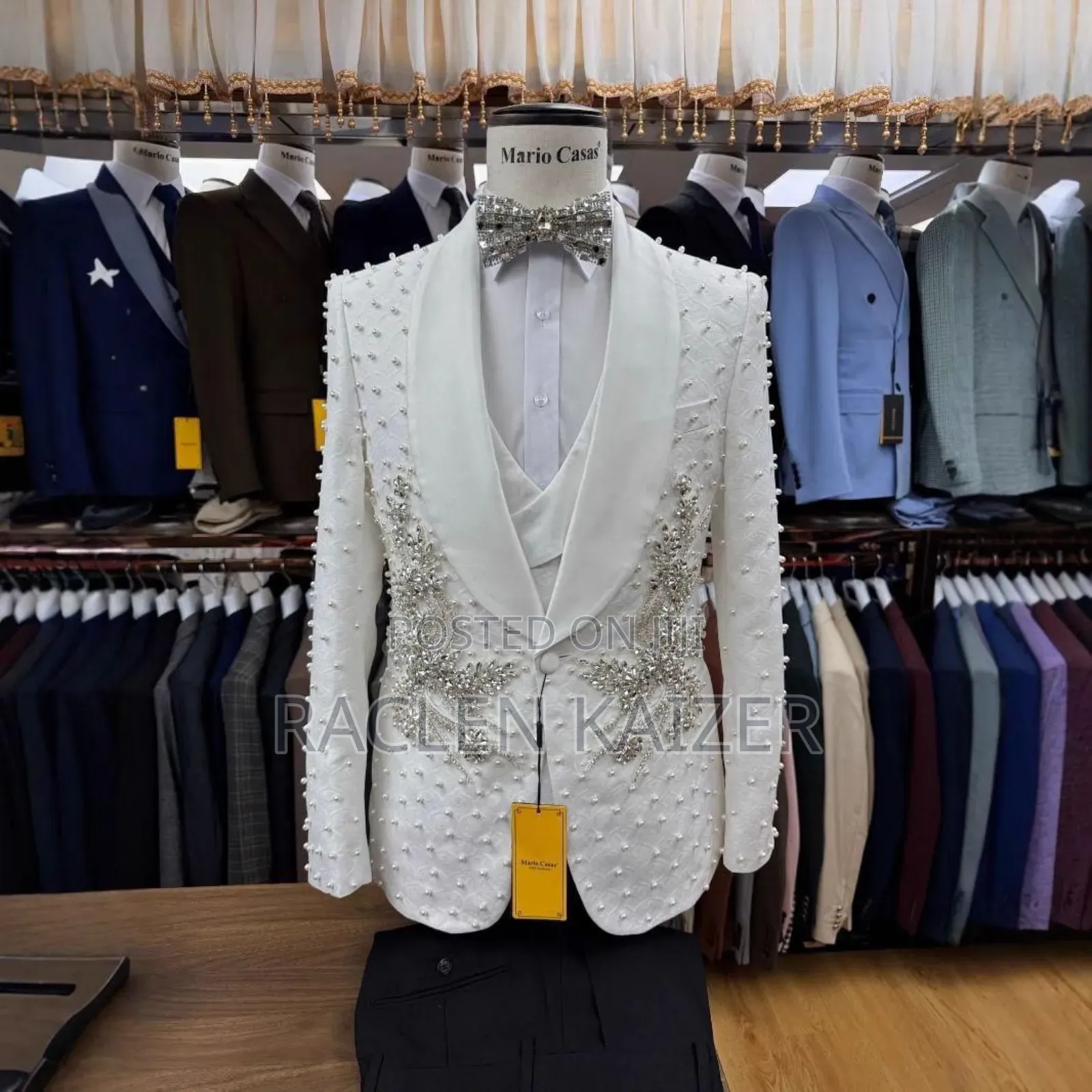 White Suit With Silver Embellishments