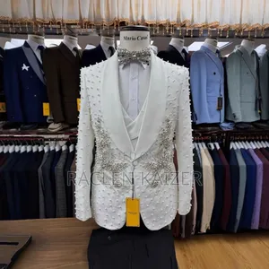 White Suit With Silver Embellishments