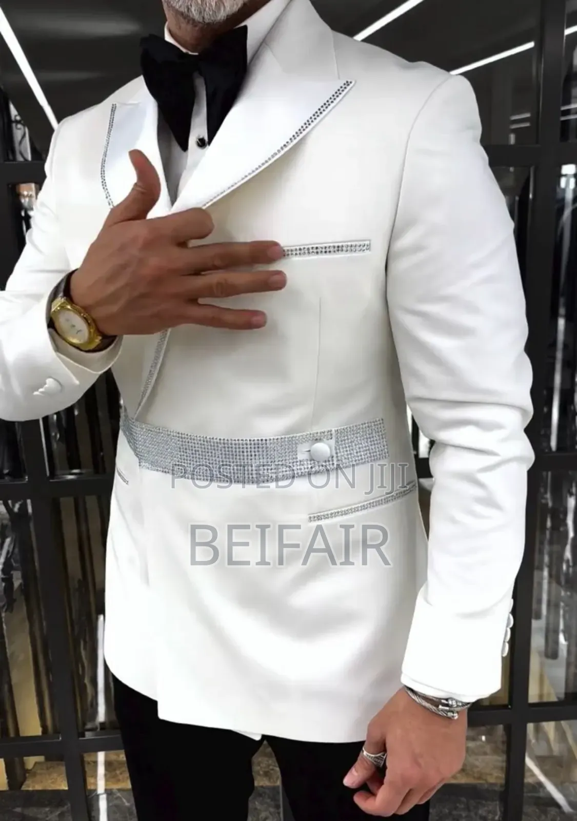 White Suit With Silver Belt
