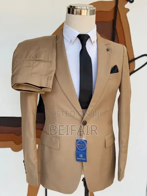 Khaki Plain Suit for Mens