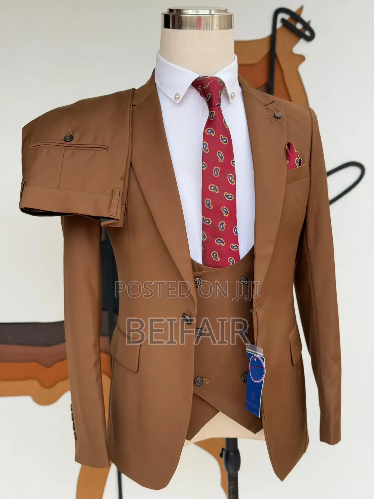 3 Pieces Brown Suit