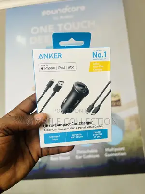 Anker Car Charger (30w, 2 Ports) With 2 Cables