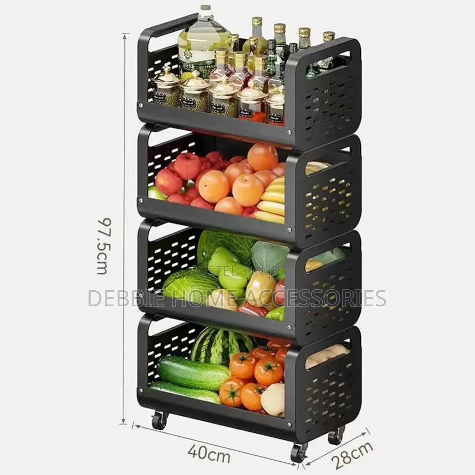 Kitchen Storage Rolling Cart With Wheels