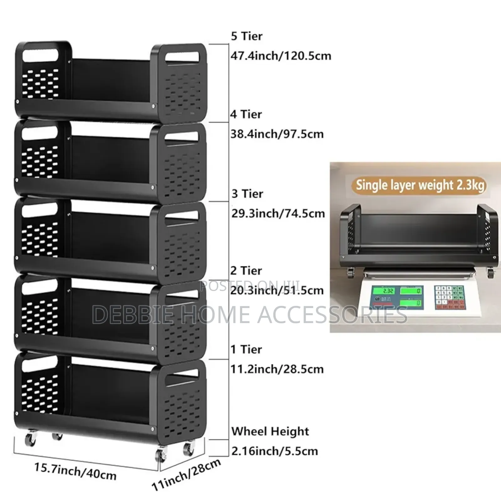 Kitchen Storage Rolling Cart With Wheels
