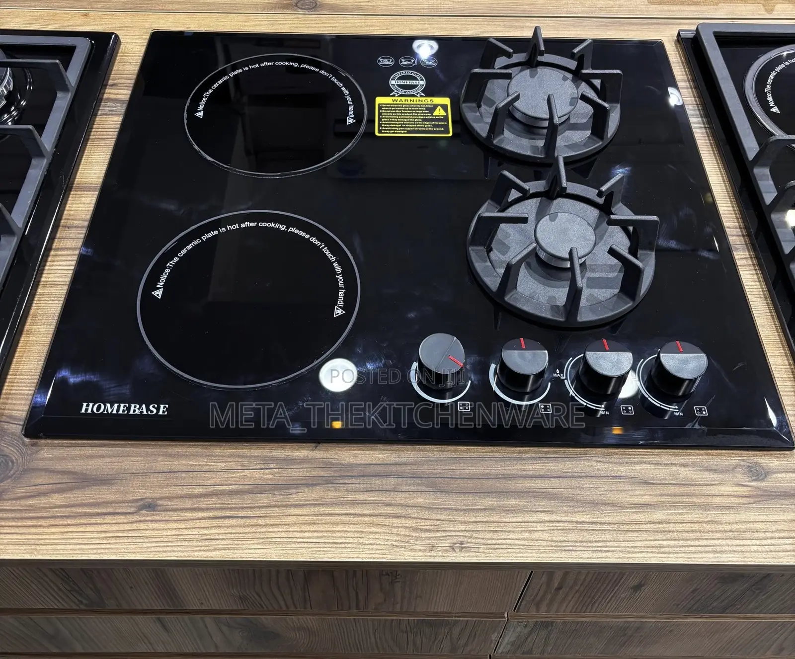 Homebase Built in Cooker 2 Gas and 2 Electric Hob