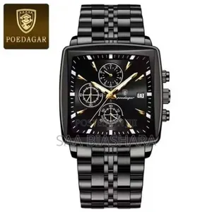 Poedagar Luxury Watch Black Full 