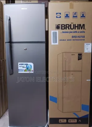 Brühm Double Door Refrigerator 245l (Brd-H275b) Grey