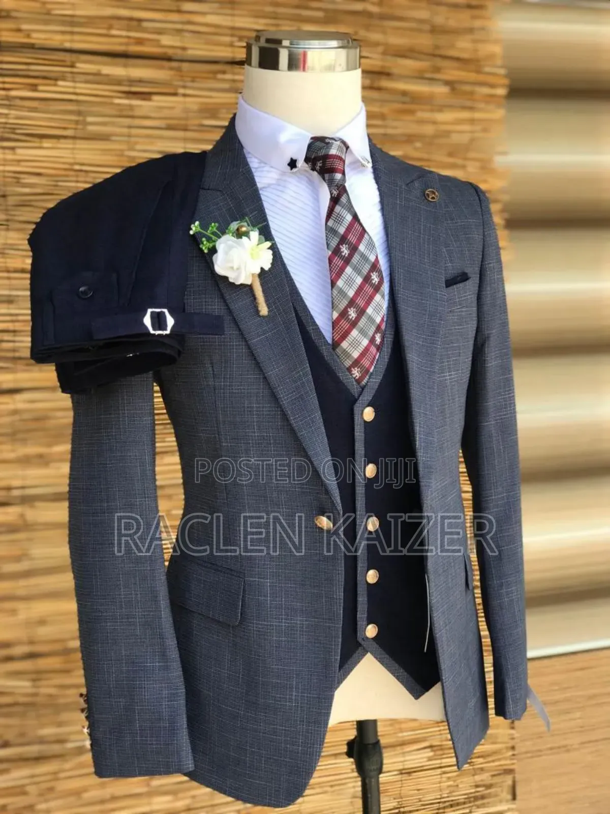 A Subtle Plaid Pattern Suits, Featuring a Dark Gray Color
