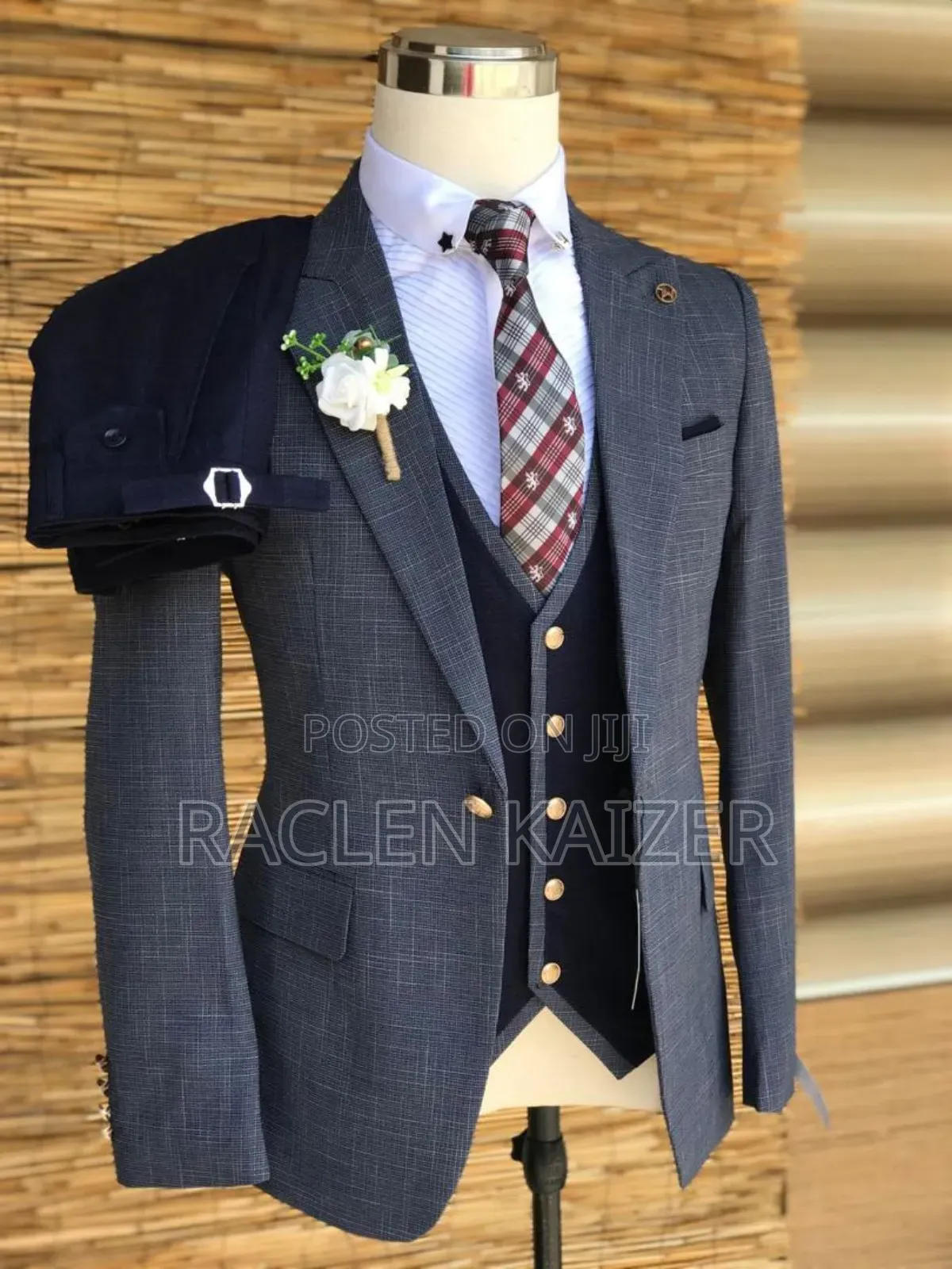 A Subtle Plaid Pattern Suits, Featuring a Dark Gray Color