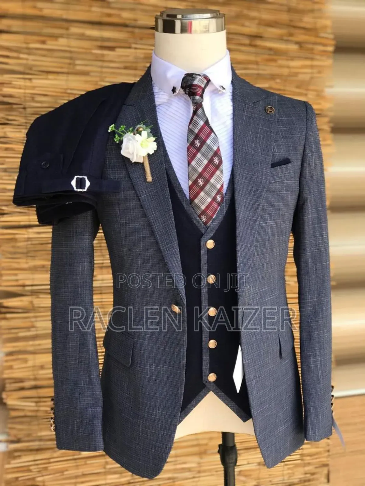 A Subtle Plaid Pattern Suits, Featuring a Dark Gray Color