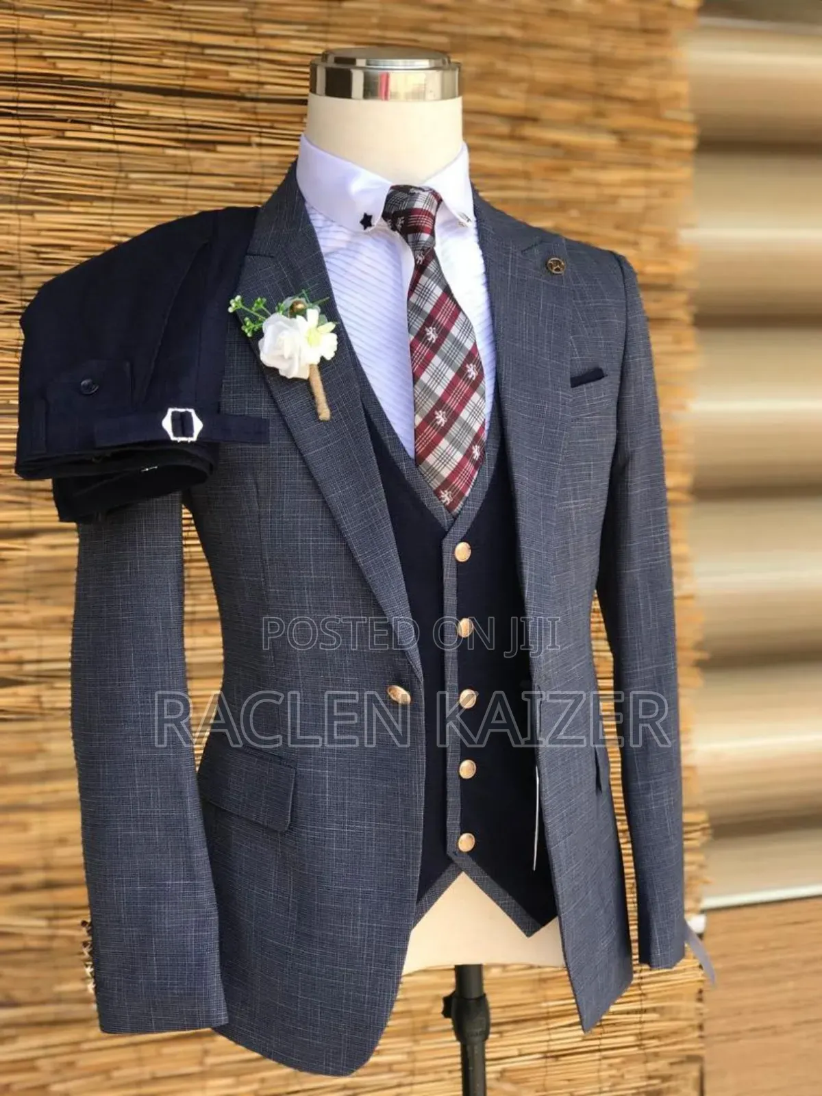A Subtle Plaid Pattern Suits, Featuring a Dark Gray Color
