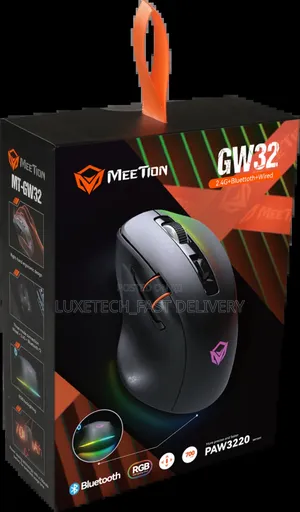 Meetion Gw32 Gaming Mouse —2.4g Wireless, Bluetooth, And Wired Usb