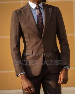 A Subtle Textured Pattern Suits, Featuring a Brown Color