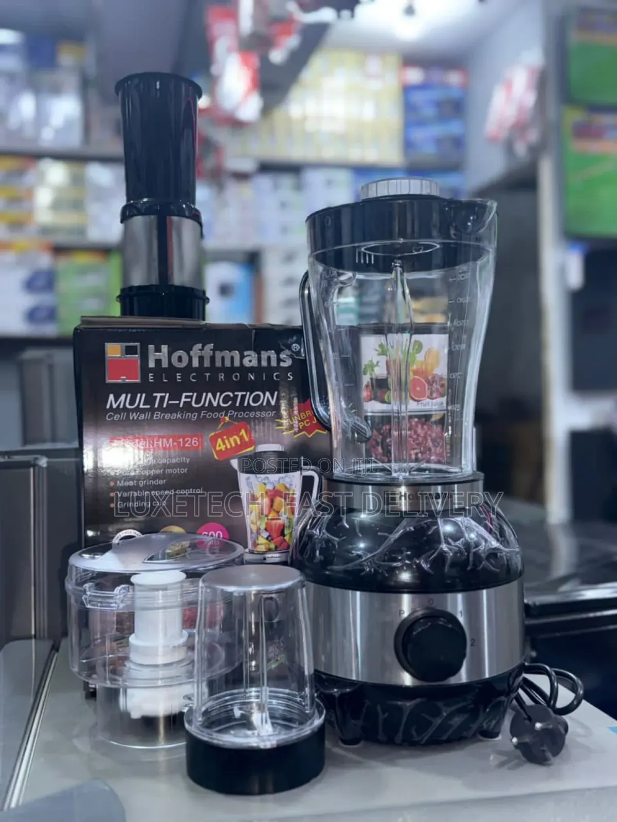 Hoffmans 4 in 1 Food Processor (Juicer, Blender, Chopper, and Grinder)