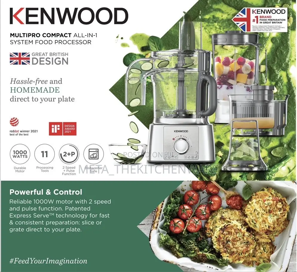 Kenwood Multipro Compact All-in-1 System Food Processor 3l 1000w
