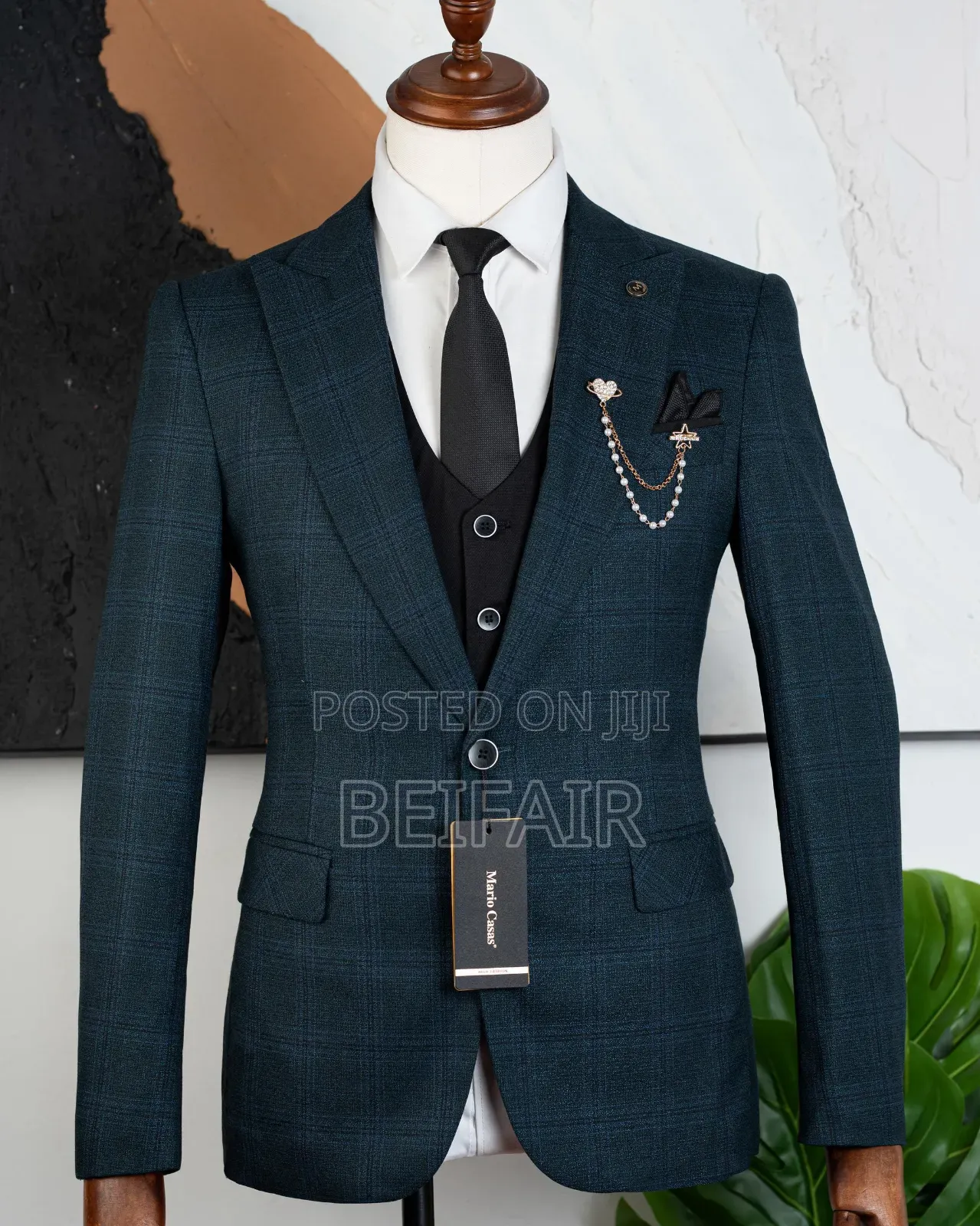 Green and Black Suit