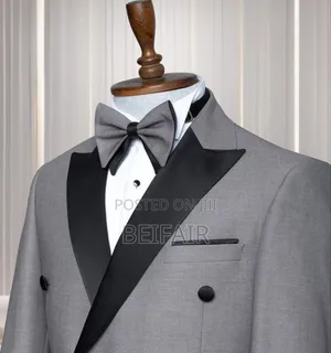 Grey and Black Suit Taxedo