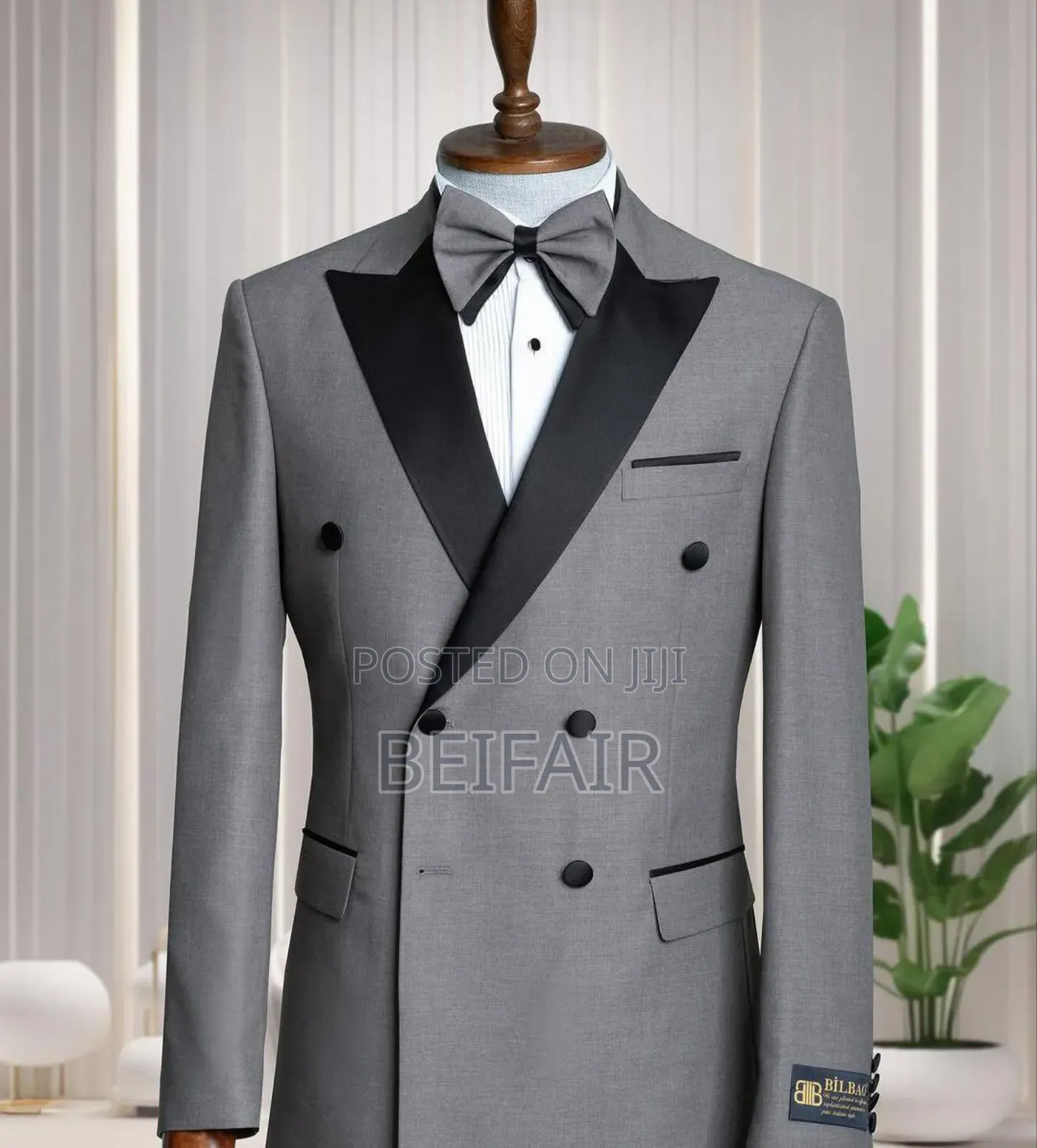 Grey and Black Suit Taxedo