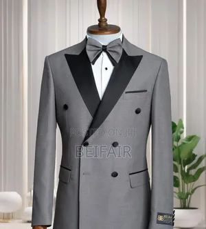 Grey and Black Suit Taxedo