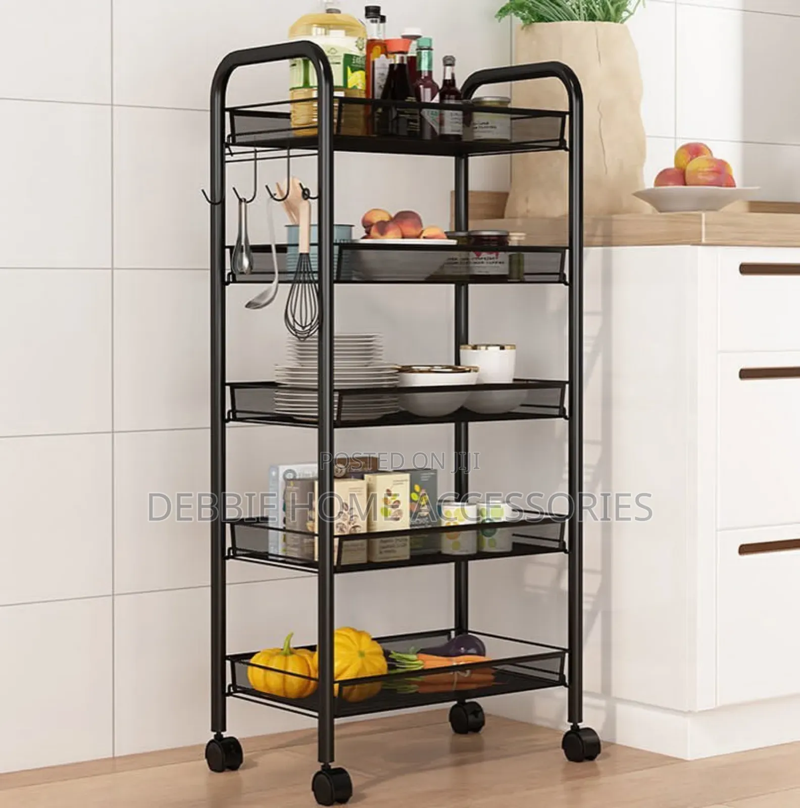 Kitchen Organizer With Tyres Portable One
