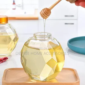 Glass Honey Jar Storage Container Honey Dispenser