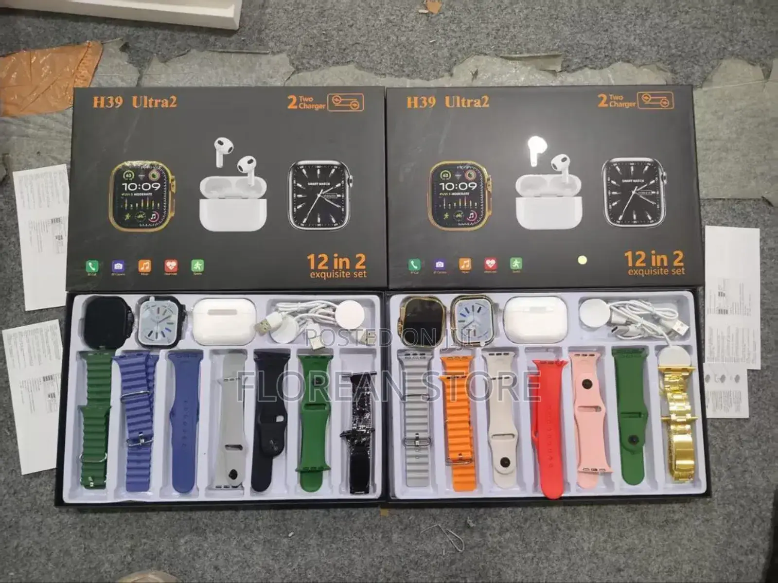 Smart Watch H39 Ultra 2 ( 2watches + 1airpod + 7bands)