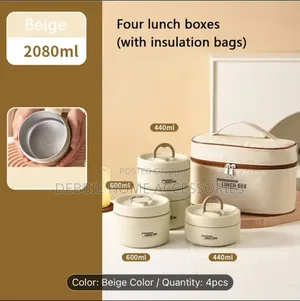 Four Lunch Box With Insulated Bag
