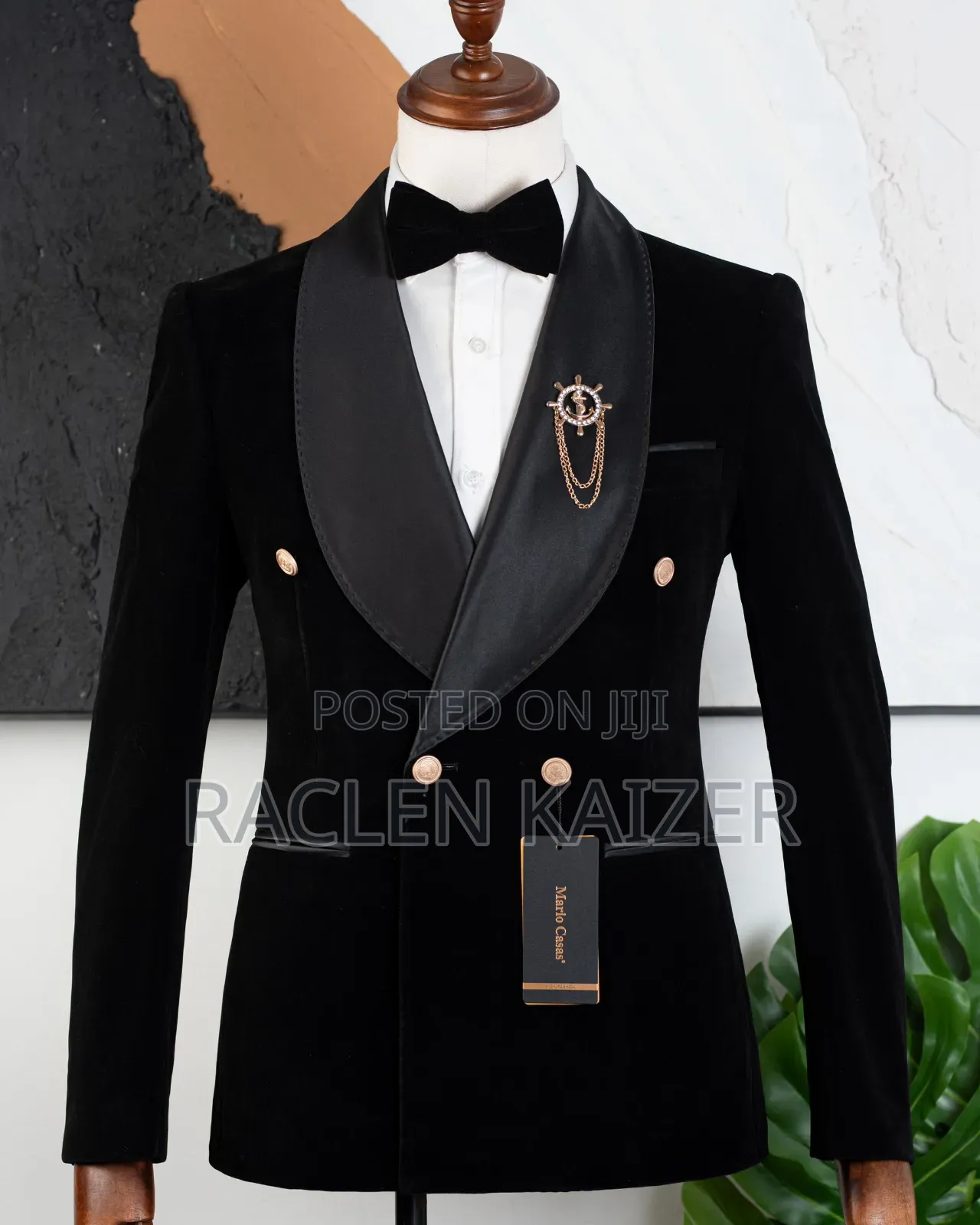A Black Velvet Fabric Suit