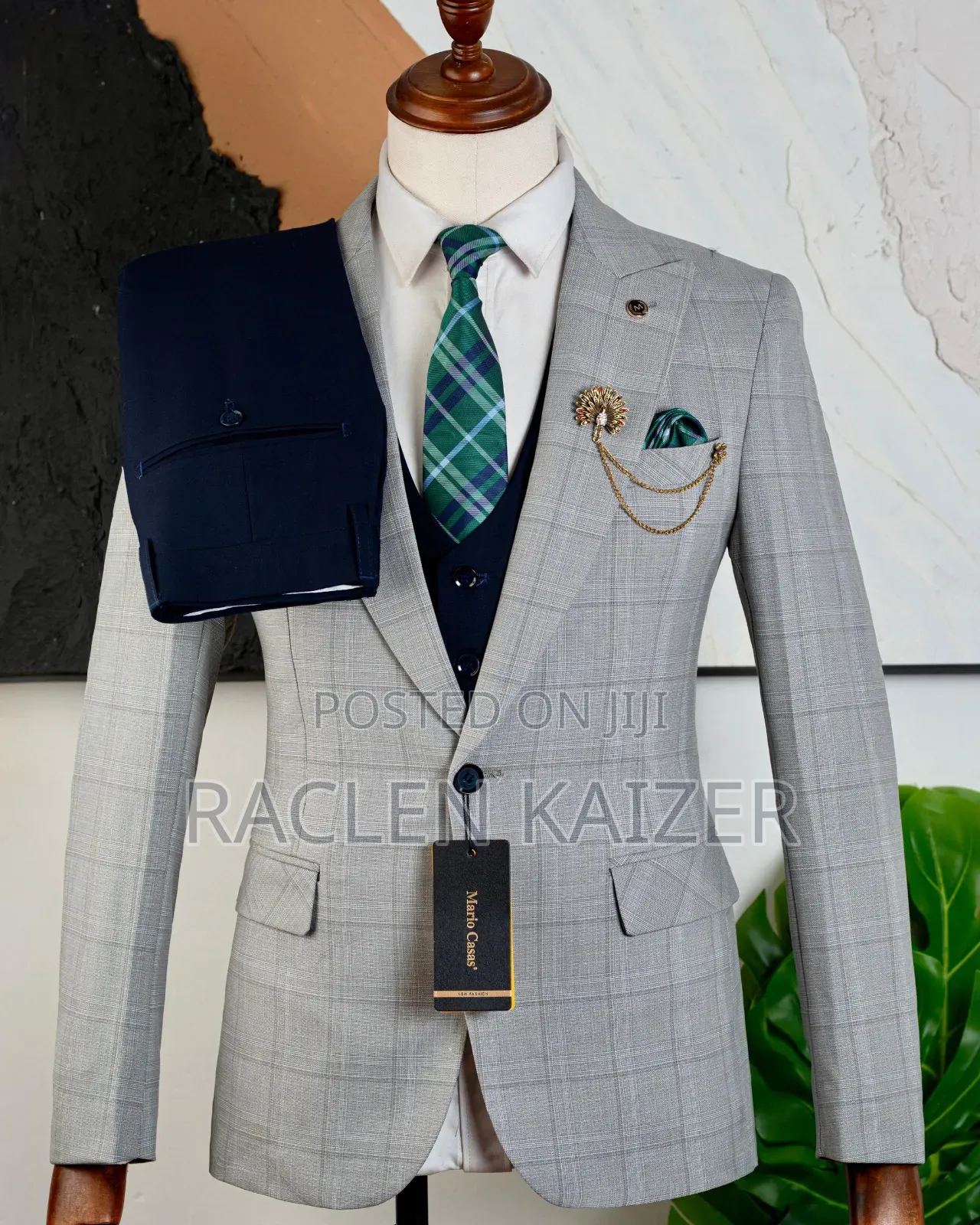 Light Gray With a Subtle Checkered Pattern Suits