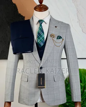 Light Gray With a Subtle Checkered Pattern Suits