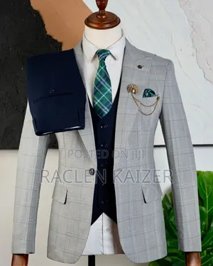 Light Gray With a Subtle Checkered Pattern Suits